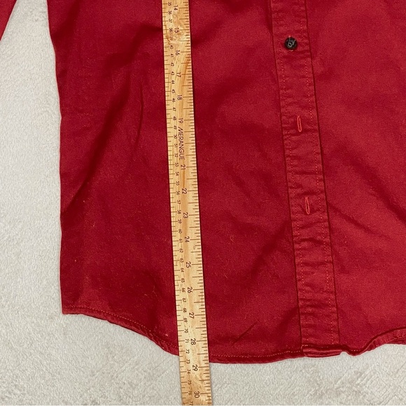 Men’s Vintage Wrangler EST. 1947 Red Cotton Button Down Casual Shirt Size S/P - Picture 11 of 12